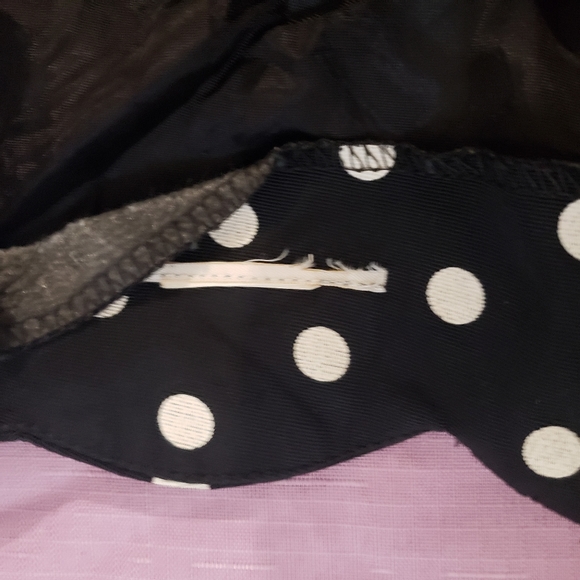 Retro Vintage Black & White Polka Dot Mini Dress - Picture 6 of 6